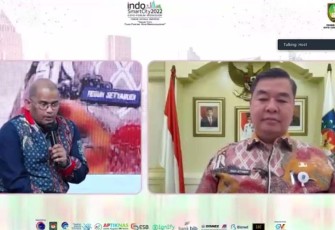 Direktur Jenderal Bina Pembangunan Daerah, saat mewakili Menteri Dalam Negeri, hadir secara daring pada Acara Indo Smart City Forum and Expo (ISCFE) yang diselenggarakan oleh APEKSI secara hybrid pada  Kamis (13/10/2022). 