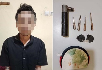Tersangka dan barang bukti saat diamankan