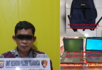 Tersangka dan barang bukti saat diamankan
