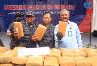 Kakanwil Kumham Banten saat Hadiri Pemusnahan Ratusan Kilogram Narkotika di Penghujung 2022 yang Diselenggarakan oleh BNN