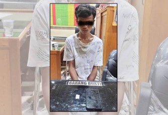 Tersangka dan barang bukti saat diamankan