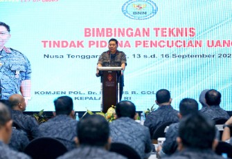 Kepala BNN RI, Komjen Pol Dr. Petrus Reinhard Golose, di Aruna Senggigi Resort and Convention, Lombok Barat, Nusa Tenggara Barat, pada Jumat (16/9).