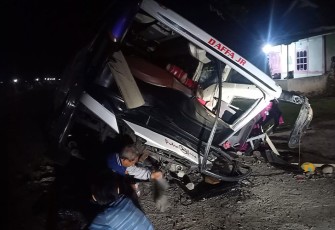 Kondisi bus pasca lakalantas
