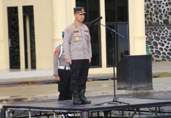  Irwasda Polda Bengkulu Kombespol. Asep Teddy Nurrasyah, S. Ik, MM saat pimpin apel pagi