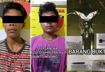 Tersangka dan barang bukti saat diamankan