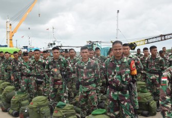 Satgas Yonif 123/RW saat Laksanakan Embarkasi