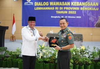 Wagub Bengkulu Rosjonsyah saat menghadiri pembukaan Dialog Wawasan Kebangsaan Lemhannas RI di Ruang Ballroom Hotel Grage Bengkulu, 19/10/2022.