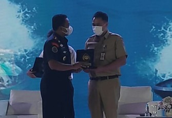 Rakernas Pengawasan dan Penegakan Hukum di Bidang Kelautan dan Perikanan, di Hotel Intercontinental, Jakarta, Selasa (29/3/2022).