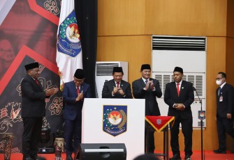 Mendagri Muhammad Tito Karnavian saat memberikan sambutan pada Peresmian sekaligus Pelantikan Penjabat (Pj.) Gubernur Papua Barat Daya di Kantor Pusat Kemendagri, Jakarta, Jumat (9/12/2022). 