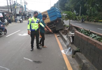 Pasca kejadian, Satlantas Polres Bogor cek TKP.