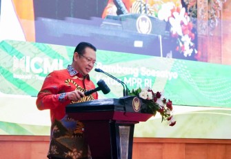 Bamsoet saat membuka National Leadership Camp ICMI Angkatan I, di Gedung Nusantara IV Komplek Parlemen, Jakarta, Selasa (29/11/22).