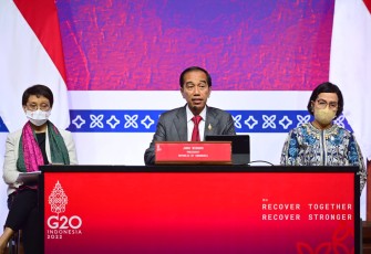 Presiden dalam pernyataan pers di media center di Bali International Convention Center, Kabupaten Badung, Provinsi Bali, Rabu 16 November 2022.