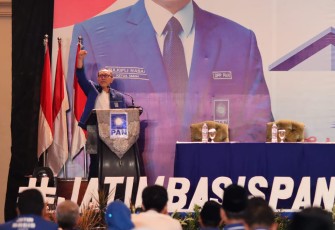 Ketua Umum PAN Zulhas saat membuka Rakerwil Jatim, di Surabaya, Sabtu 30 Juli 2022.