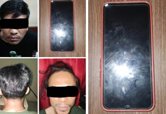 Pelaku dan barang bukti saat diamankan