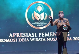 Gus Halim di malam Penganugerahan Pemenang Lomba Promosi Desa Wisata Nusantara 2022 Tahap II di Pullman Hotel, Rabu (14/12/2022).