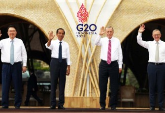Presiden Jokowi saat bersama Presiden Turki Recep Tayyip Erdogan dalam KTT G20