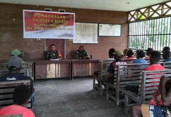 Satgas TMMD Mimika saat Gelar Sosialisasi Wawasan Kebangsaan