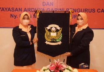 Pembentukan Yayasan Ardhya Garini pengurus cabang Kosek IKN dan Yayasan Ardhya Garini pengurus cabang Kosek I Medan di ruang lobby Makoopsud I, Jumat (23/9). 