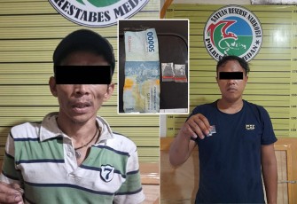 Tersangka dan barang bukti saat diamankan
