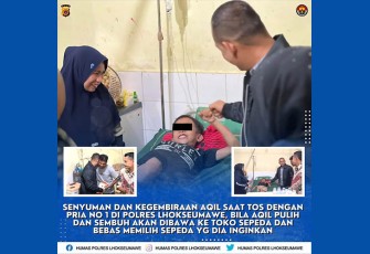 Kapolres Lhokseumawe dan Ibu Ketua Bhayangkari saat Jenguk Bocah Penderita Leukemia di Meurah Mulia 