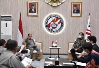 Delegasi JICA diterima oleh Kepala Bakamla RI Laksdya TNI Dr. Aan Kurnia, beserta jajaran Pejabat Tinggi, di Aula Mabes Bakamla RI, Jl. Proklamasi No. 56, Jakarta Pusat, Kamis (7/4/2022).