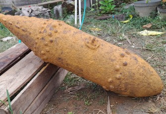Benda Mirip Rudal di Dekat Makam saat ditemuakan, Sabtu (6/8/2022).