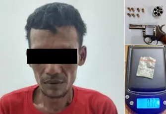 Tersangka dan barang bukti saat diamankan