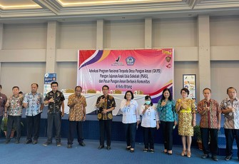 Wakil Walikota Bitung saat membuka kegiatan advokasi program nasional terpadu desa pangan aman.
