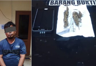 Tersangka dan barang bukti saat diamankan