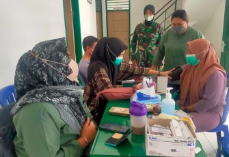 Poskesdim 0906/Kutai Kartanegara saat Gelar Serbuan Vaksinasi Lanjutan