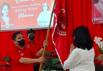 Dewan Pimpinan Nasional (DPN) Seknas Puan Maharani saat melantik kepengurusan di DKI Jakarta. 
