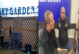 Tersangka (diborgol) saat diamankan