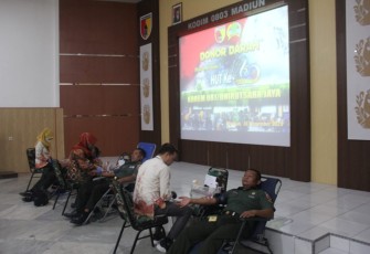 Kodim Madiun Gelar Baksos Donor Darah