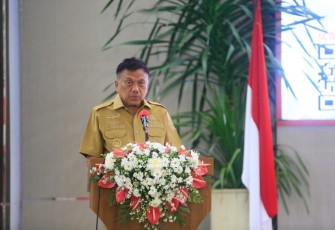 Gubernur Sulut saat menyampaikan sambutannya
