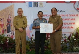Pemkab Asahan Terima Penghargaan Kabupaten Peduli HAM Prov Sumut 