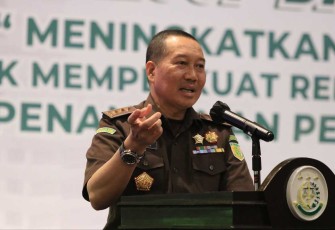 Jaksa Agung Muda Pidana Militer (JAM-Pidmil) Mayjen TNI Dr. Wahyoedho Indrajit memberikan sambutan pada acara Focus Group Discussion (FGD) yang diselenggarakan oleh Jaksa Agung Muda Bidang Pidana Militer (JAM PIDMIL) dengan tema “Meningkatkan Sinergitas untuk Memperkuat Relasi Kelembagaan dalam Penanganan Perkara Koneksitas”