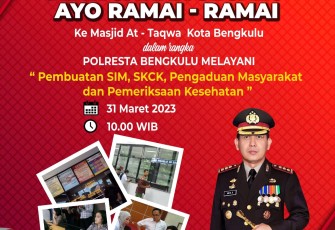 Polresta Bengkulu Melayani Pembuatan SIM, SKCK, Dumas dan Pemeriksaan Kesehatan di Masjid At Taqwa