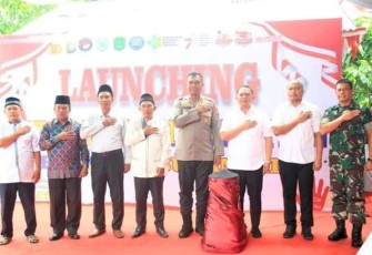 Bupati Labuhanbatu bersama Forkopimda Saat Launching Kampung Tangguh bebas Narkoba