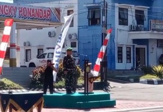 Kasdam XIII/Merdeka saat memimpin upacara penutupan TMMD Ke-116 Kodim 1310/Bitung