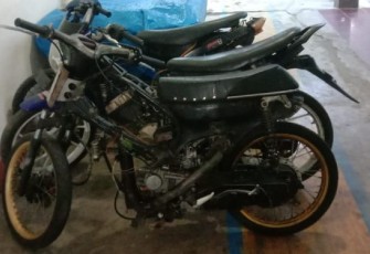 3 unit sepeda motor tanpa TNKB yang berhasil dismankan Polsek Batang Toru saat Patroli Balap Liar 