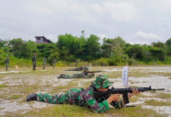 Korem 121/ABW Gelar Latihan Menembak Senjata Ringan TW IV 2023 