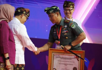 Resimen Arhanud 1/F Kodam Jaya Jayakarta saat Terima Predikat WBK dan WBBM dari Kemenpan RB