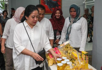 Puan saat datang ke Carica Cahaya Dieng, Wonosobo, Sabtu (26/8/2023). 