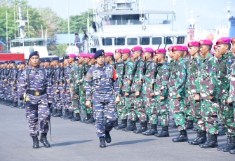 Lantamal VI Makassar Gelar Pasukan dan Latihan Pengamanan Pemilu