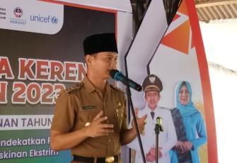 Bupati Trenggalek, Mochamad Nur Arifin, saat membuka Musrena Keren, di Fish Garden Desa Wisata Widoro, Kec. Gandusari, Selasa (7/3/2023) (Foto Hardi Rangga klikwata.com)