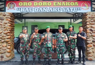 Dandim 1710/Mimika Sambut Kedatangan Danpussenif