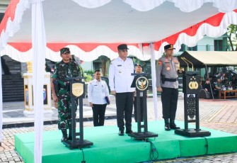Danrem 121/ABW Hadiri Apel Gelar Pasukan Kesiapsiagaan Penaggulangan Bencana Alam Banjir 