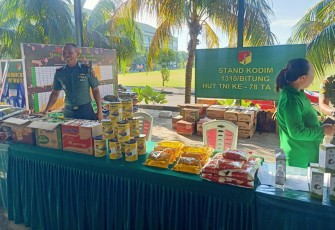 Kodim 1310/Bitung Ikut Berpartisipasi Dalam Bazar Murah