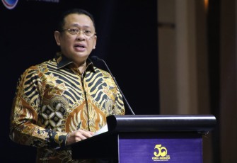 Bamsoet dalam acara Maekyung Korea Selatan Indonesia Forum di Jakarta, Selasa (16/5/23).