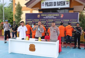 Polres Aceh Timur Amankan Pelaku dan Alat Berat